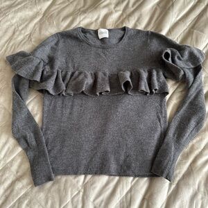 Madeleine Thompson Cashmere Ruffle Crewneck Size Medium